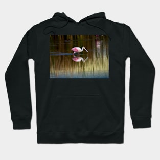 Roseate Spoonbill On the Move Hoodie